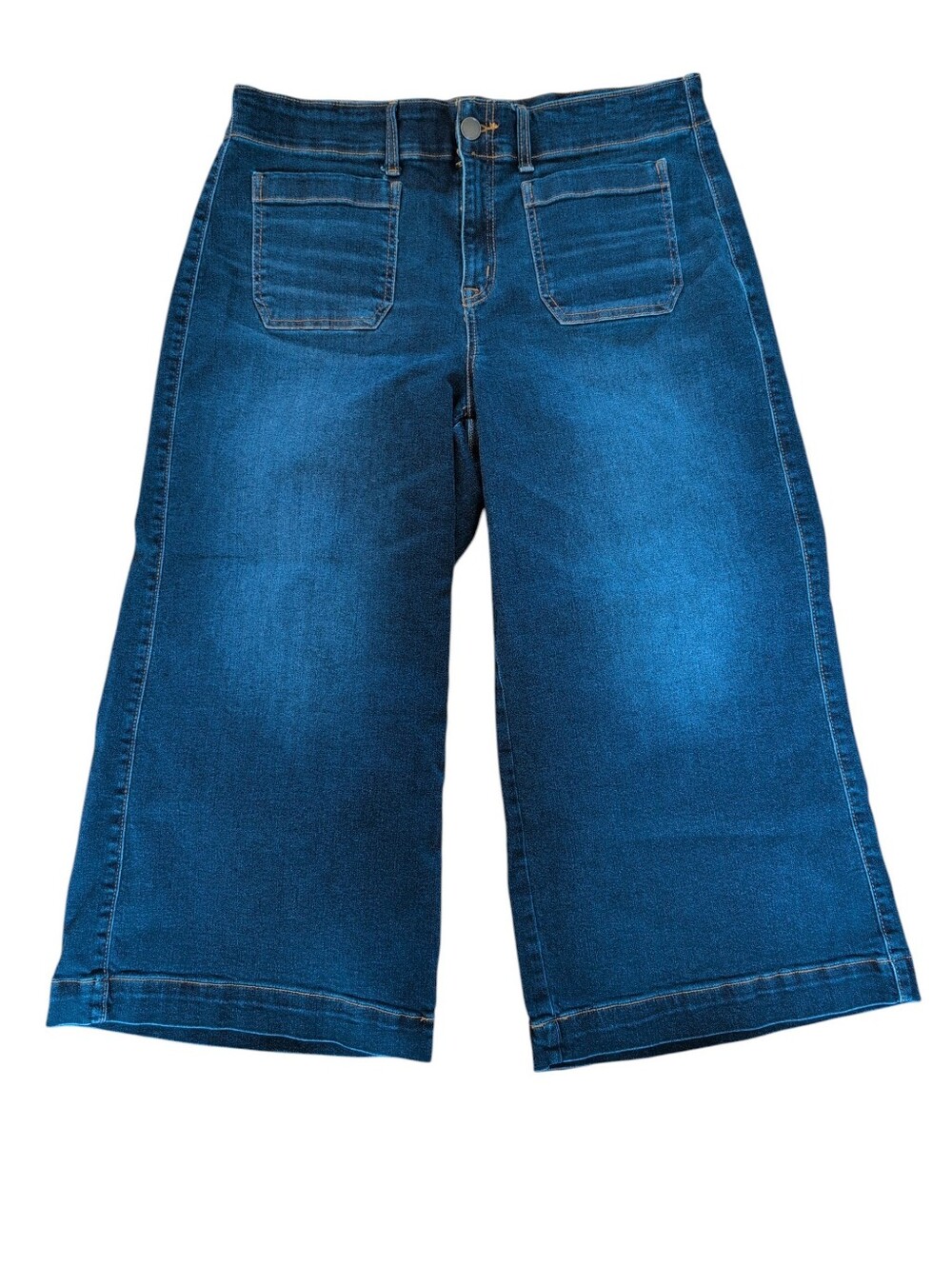 Belle Isle Torrid Jeans, Cropped Wide Leg Gaucho, Blue Denim Size 14